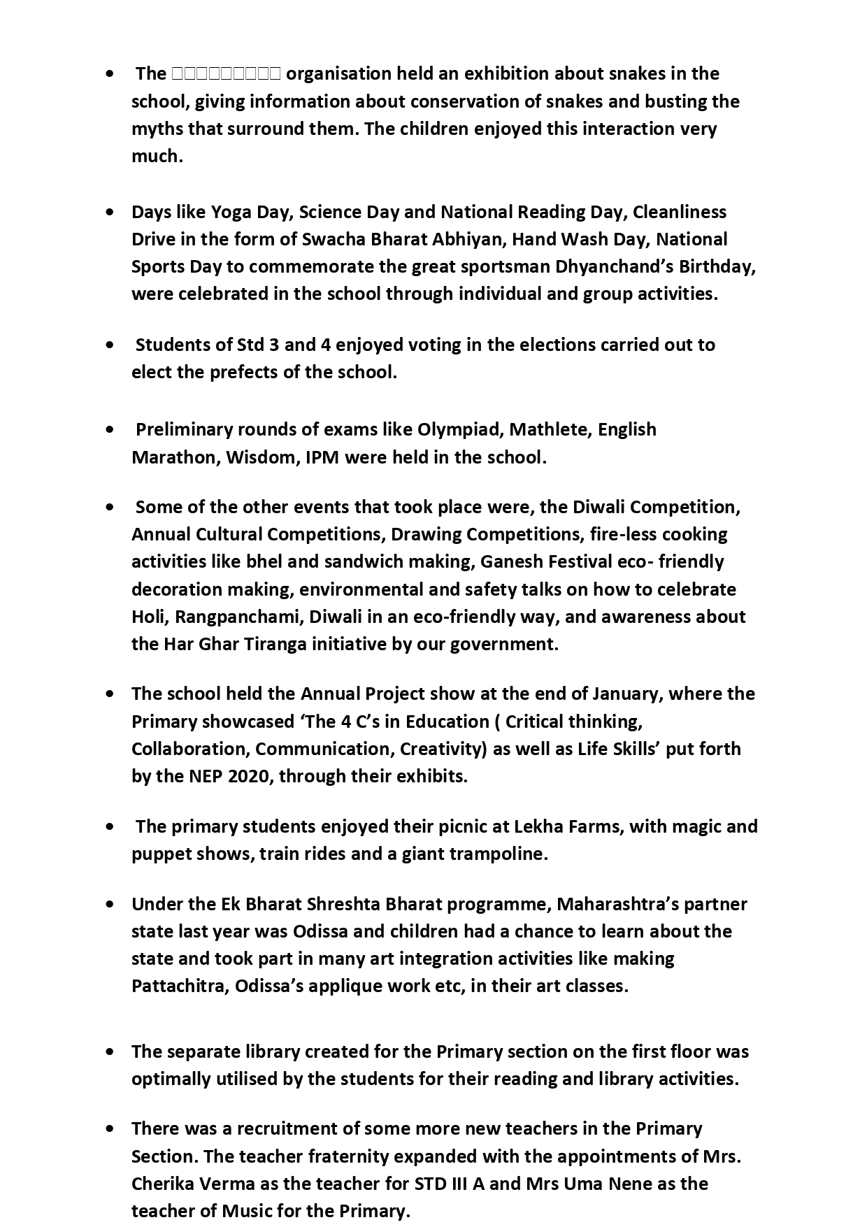 Minutes of General Body Meeting Std. I to IV