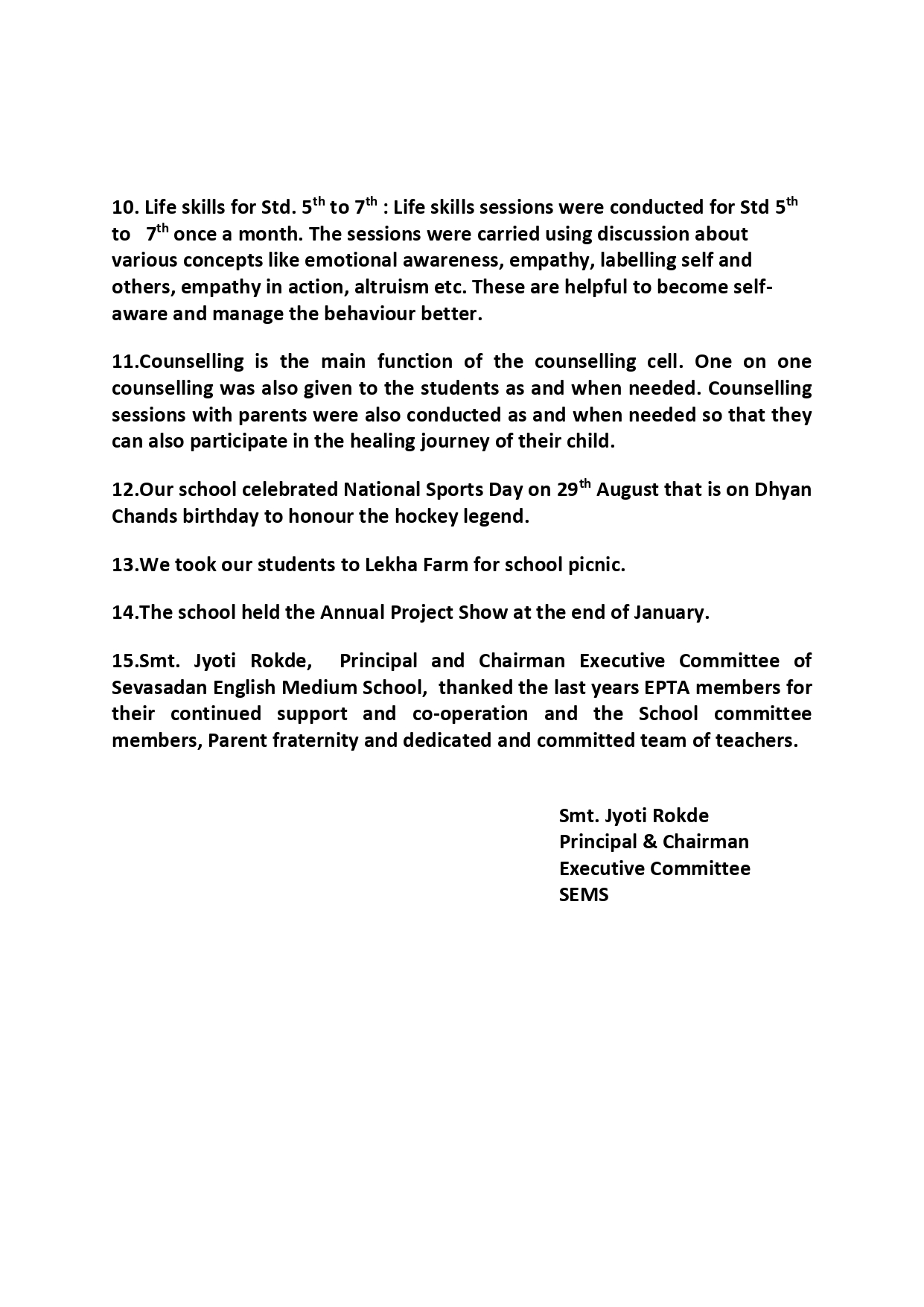 Minutes of General Body Meeting Std. V to VII & Std. VIII to X